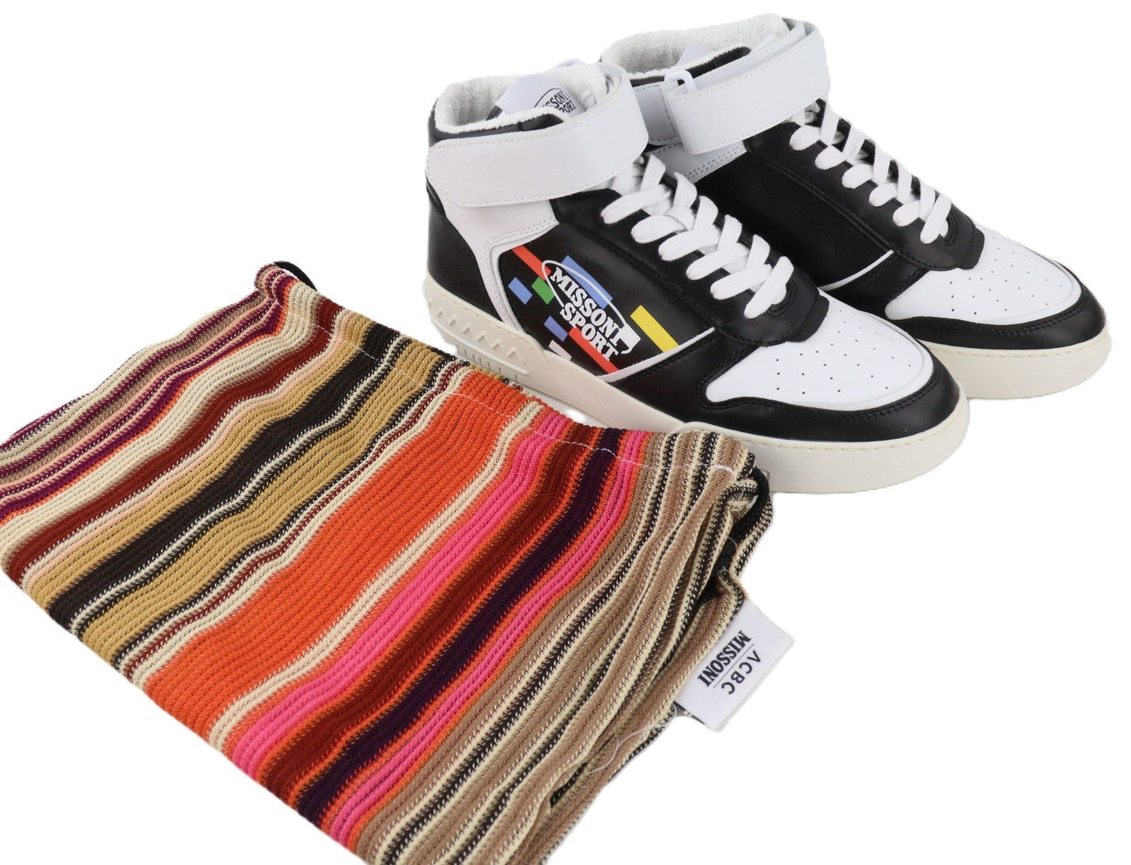 ACBC X MISSONI SHMIBNH Unisex High Basket Sneakers EU41 Logo Closure