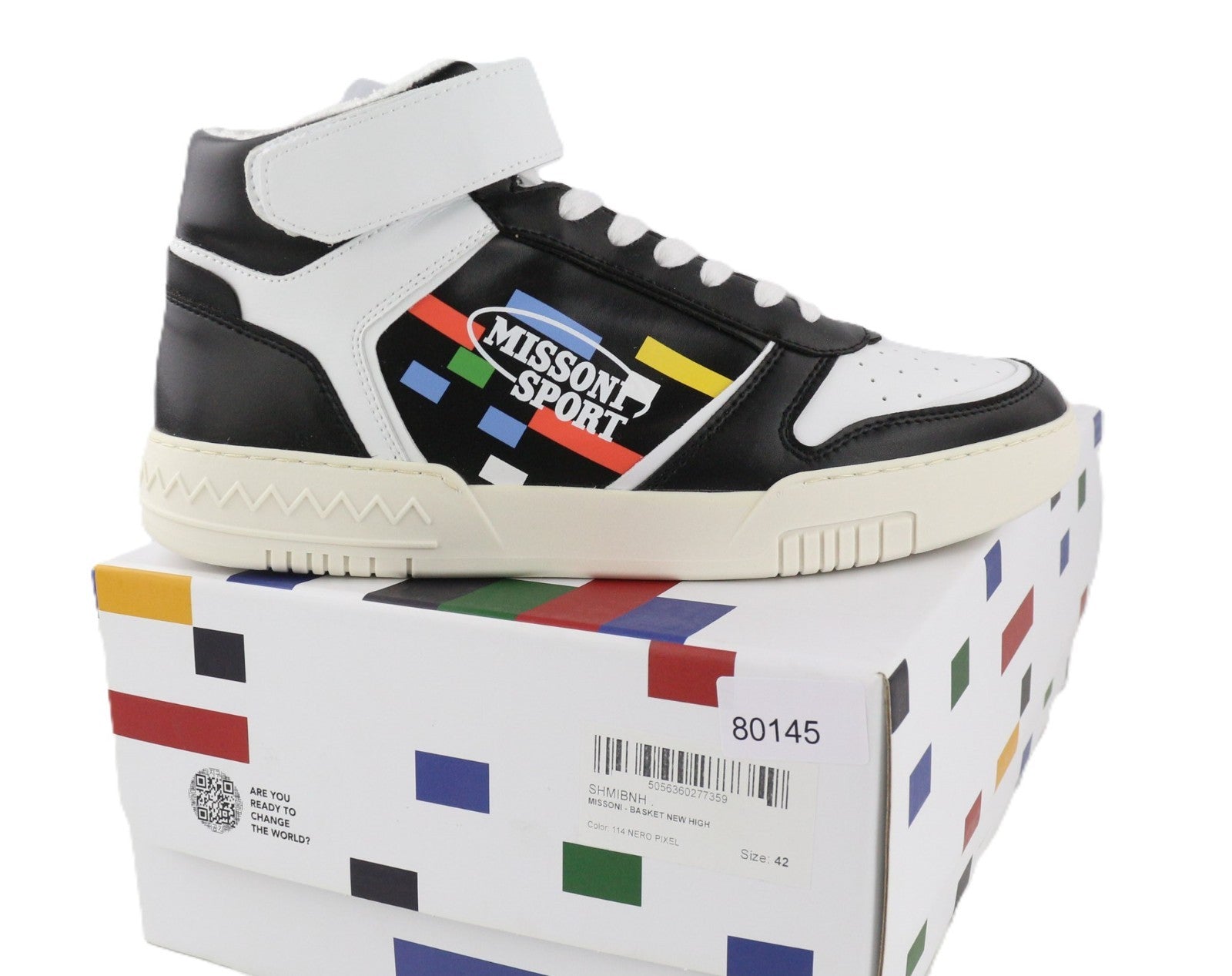 ACBC X MISSONI SHMIBNH Unisex High Basket Sneakers EU42 Coated Fabric Inside