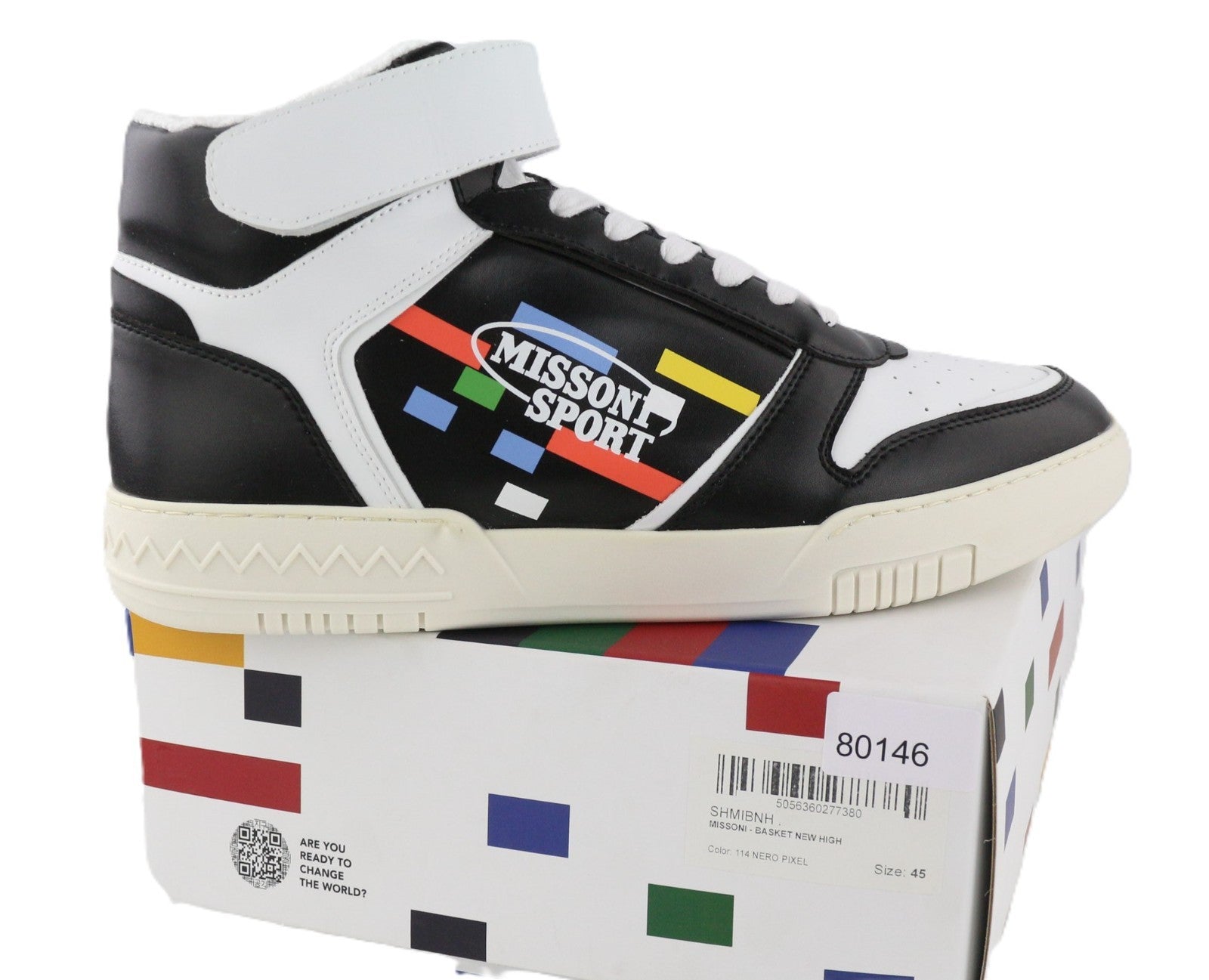 ACBC X MISSONI SHMIBNH Unisex High Basket Sneakers EU45 Fully Lined TwoTone