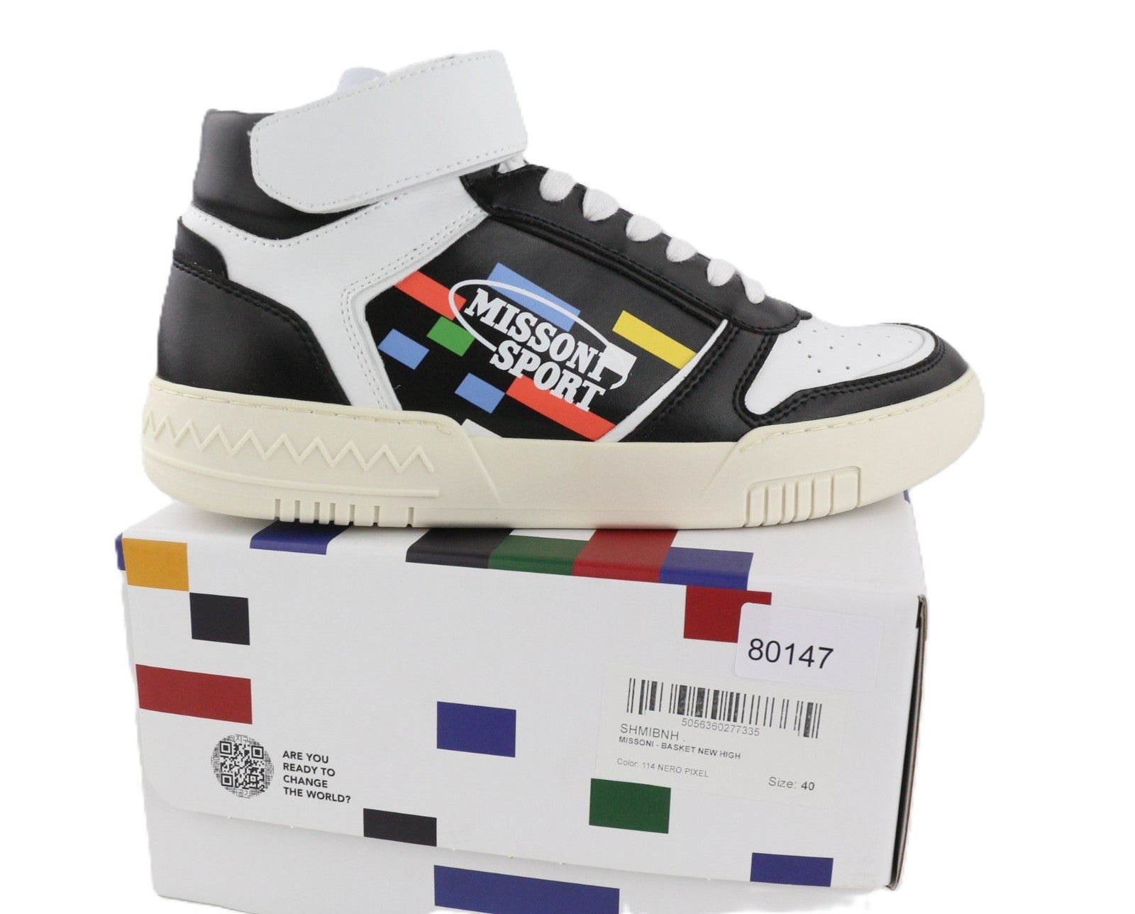 ACBC X MISSONI SHMIBNH Unisex High Basket Sneakers EU40 Fully Lined TwoTone