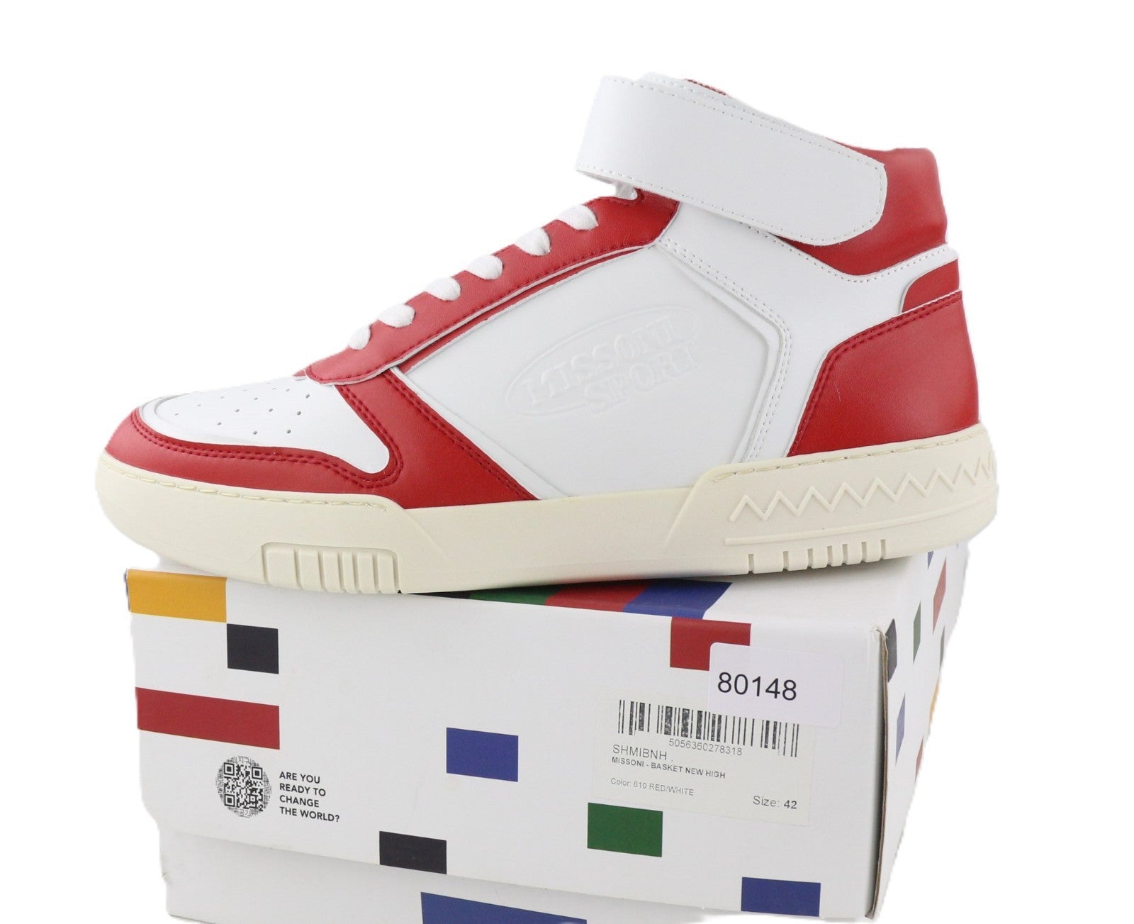 ACBC X MISSONI SHMIBNH Unisex High Basket Sneakers EU42 Logo Fabric Interior