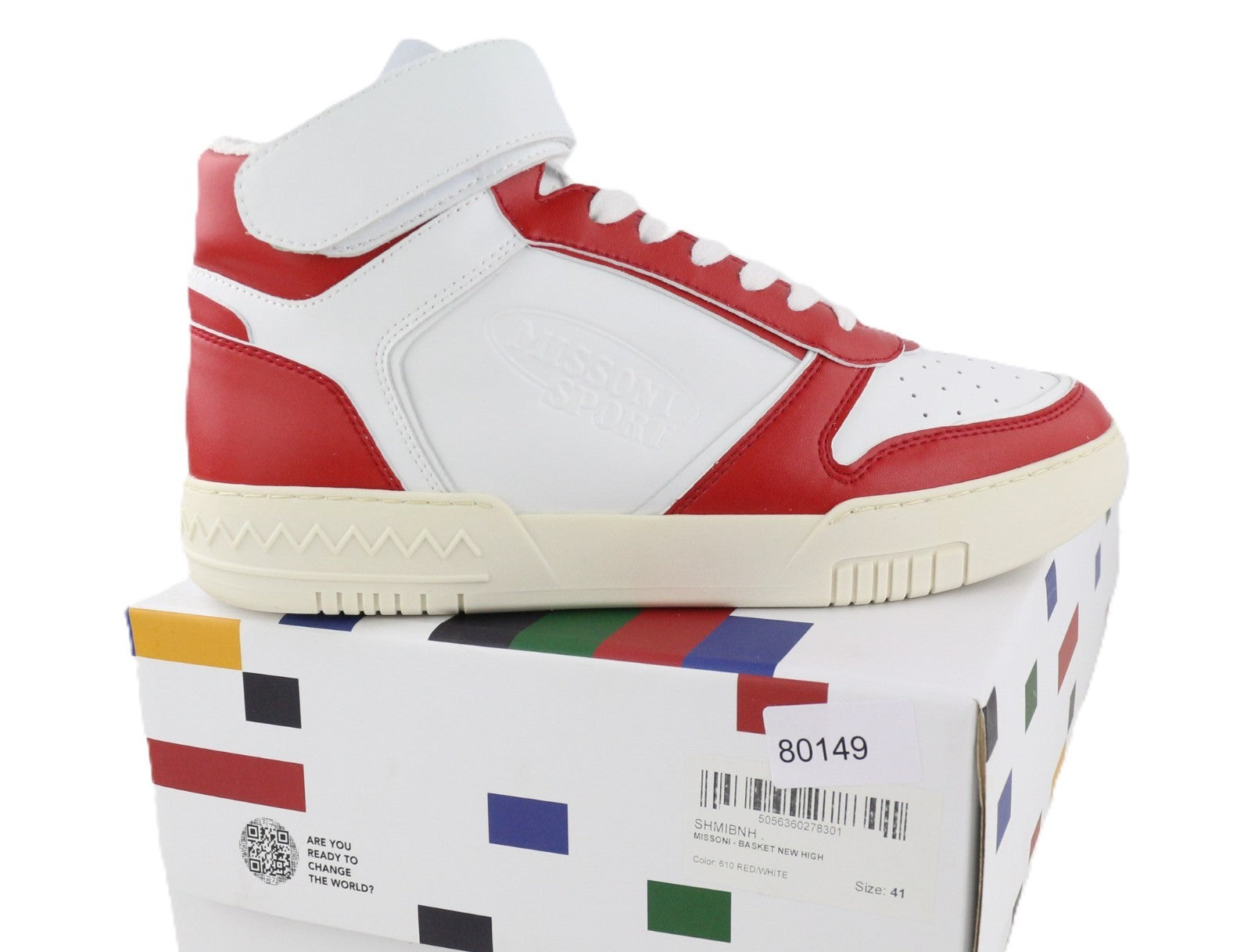 ACBC X MISSONI SHMIBNH Unisex High Basket Sneakers EU41 Logo Coated Fabric