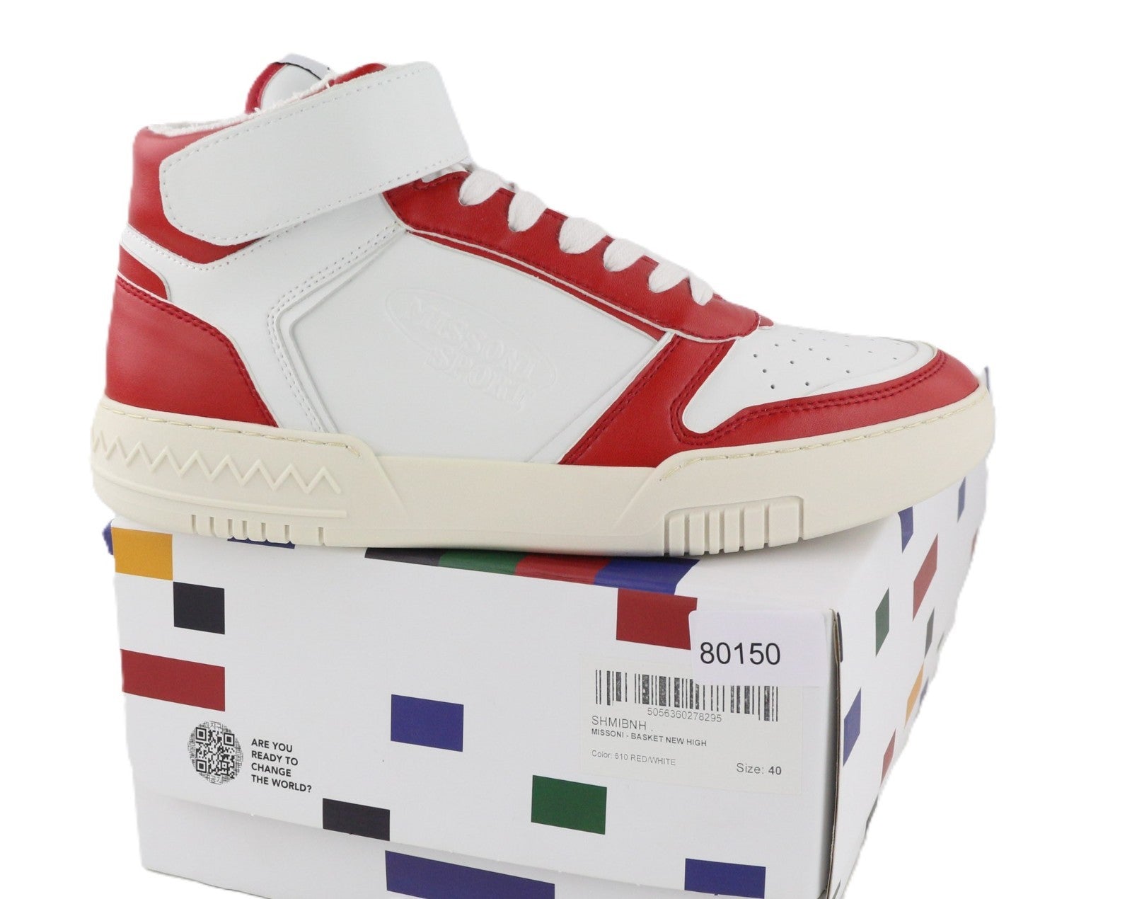 ACBC X MISSONI SHMIBNH Unisex High Basket Sneakers EU40 Flat Fabric Inner