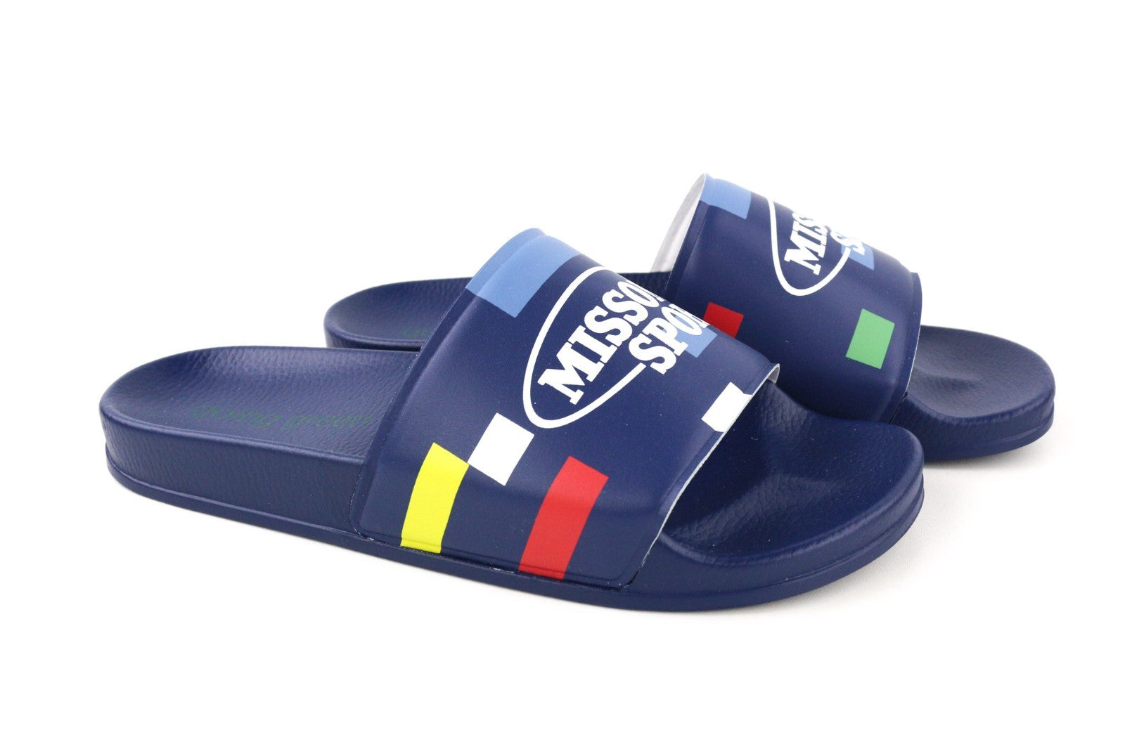 ACBC X MISSONI SHMISPSP Pixel Pool Slide Unisex Sandals EU43 Blue Rubber Sole