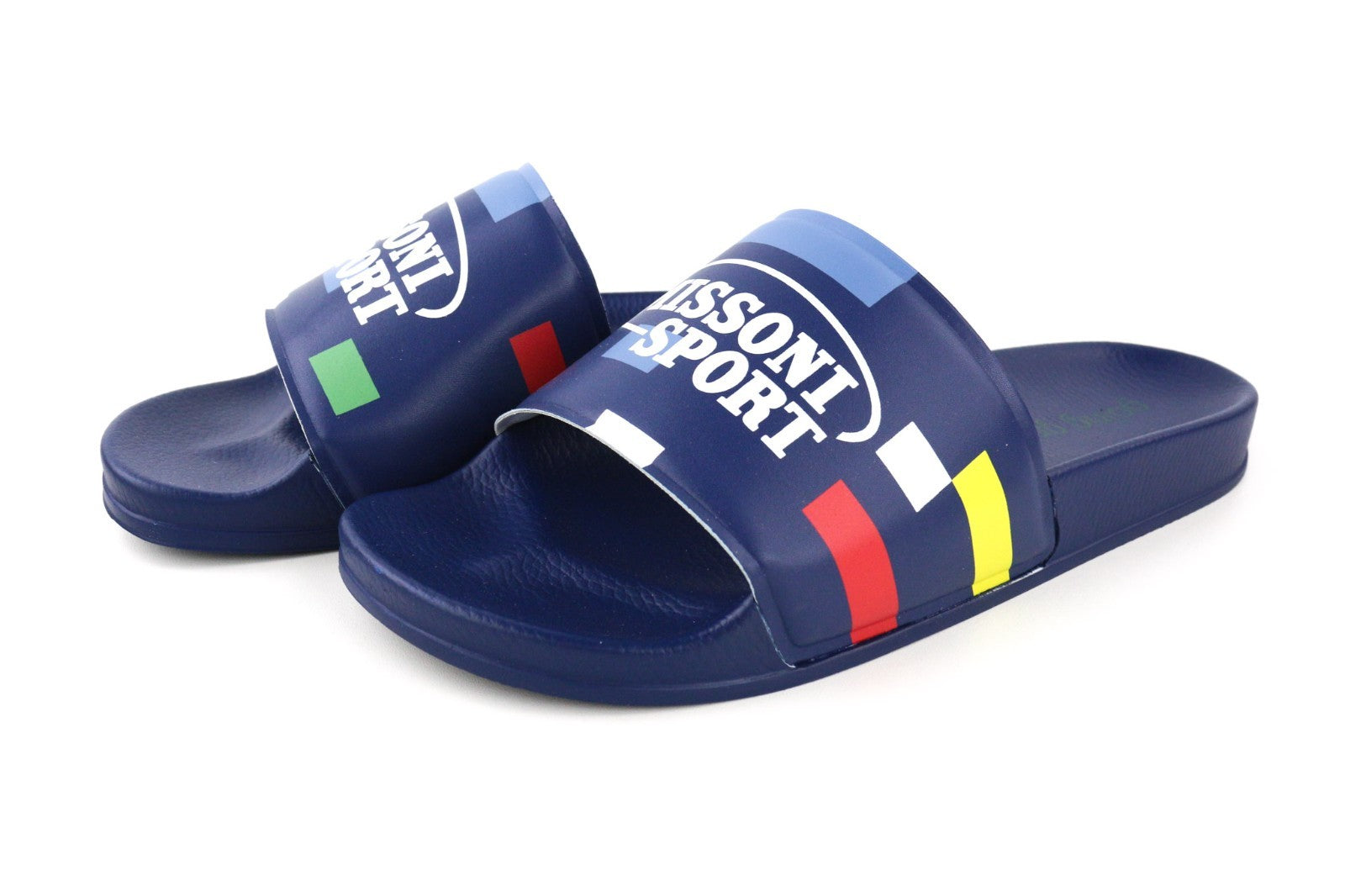 ACBC X MISSONI SHMISPSP Pixel Pool Slide Unisex Sandals EU43 Blue Rubber Sole