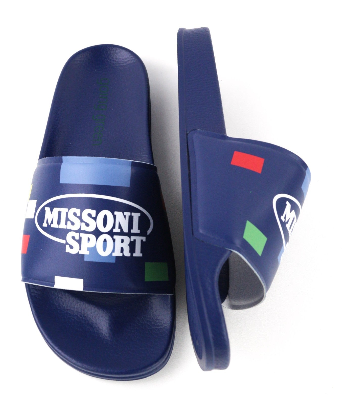 ACBC X MISSONI SHMISPSP Pixel Pool Slide Unisex Sandals EU43 Blue Rubber Sole