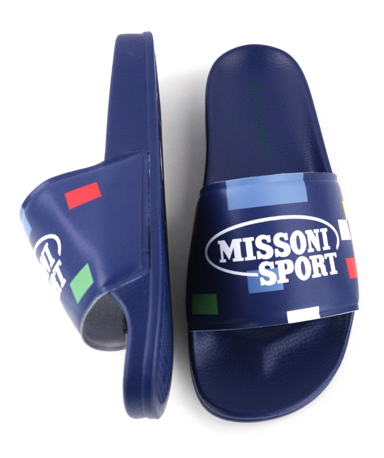 ACBC X MISSONI SHMISPSP Pixel Pool Slide Unisex Sandals EU43 Blue Rubber Sole