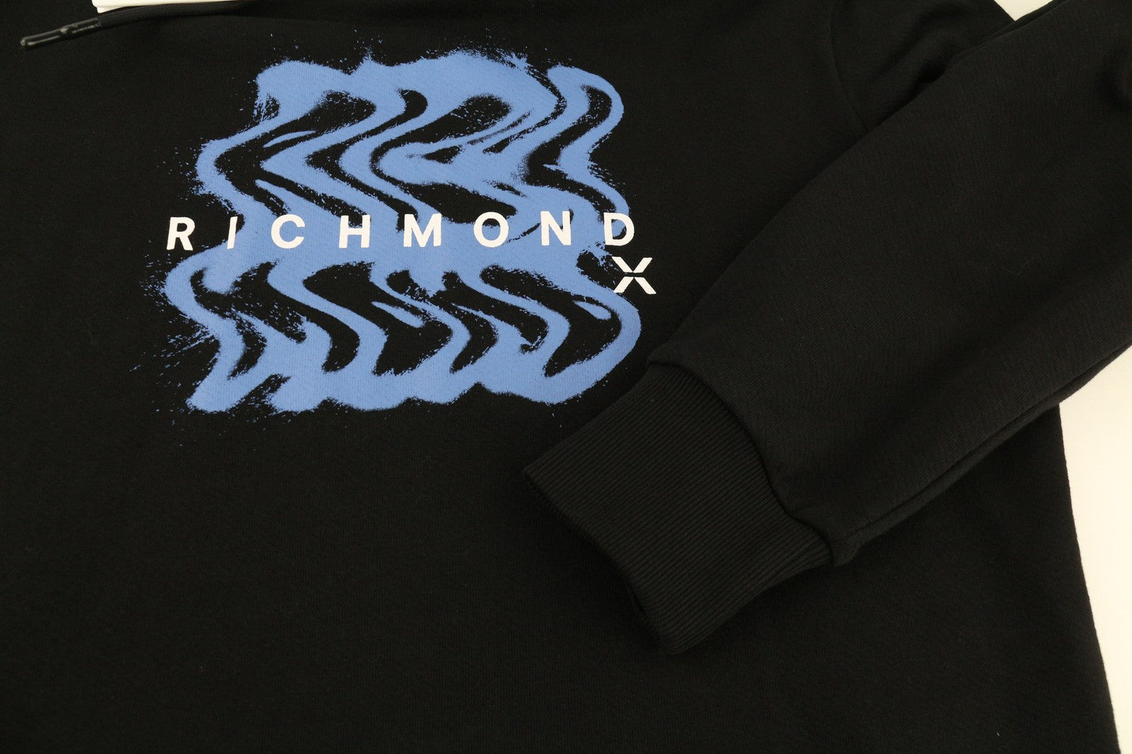 RICHMOND X Men's Sweatshirt S Black Hoodie Print Logo Round Neck Long Sleeve