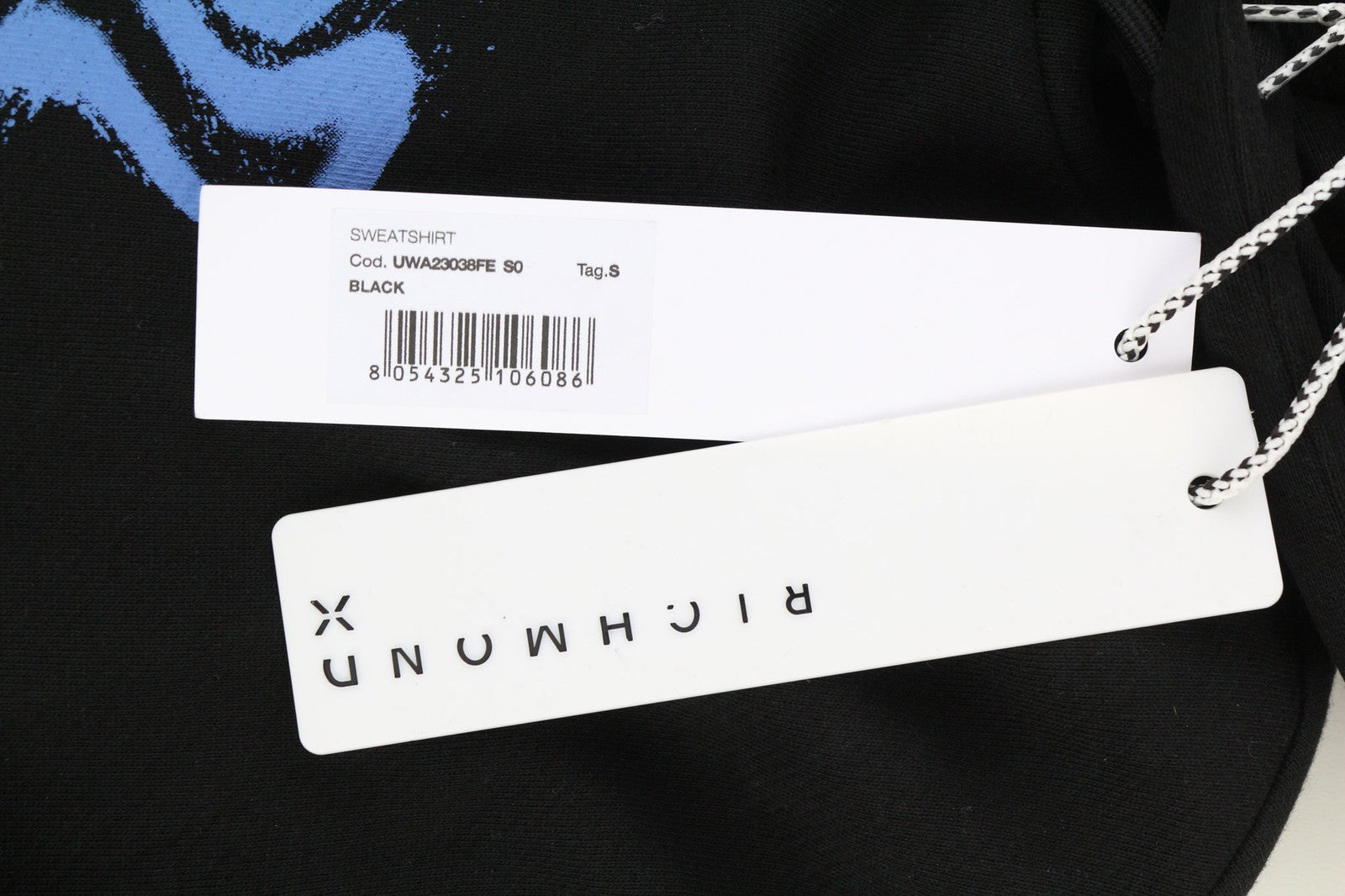 RICHMOND X Men's Sweatshirt S Black Hoodie Print Logo Round Neck Long Sleeve