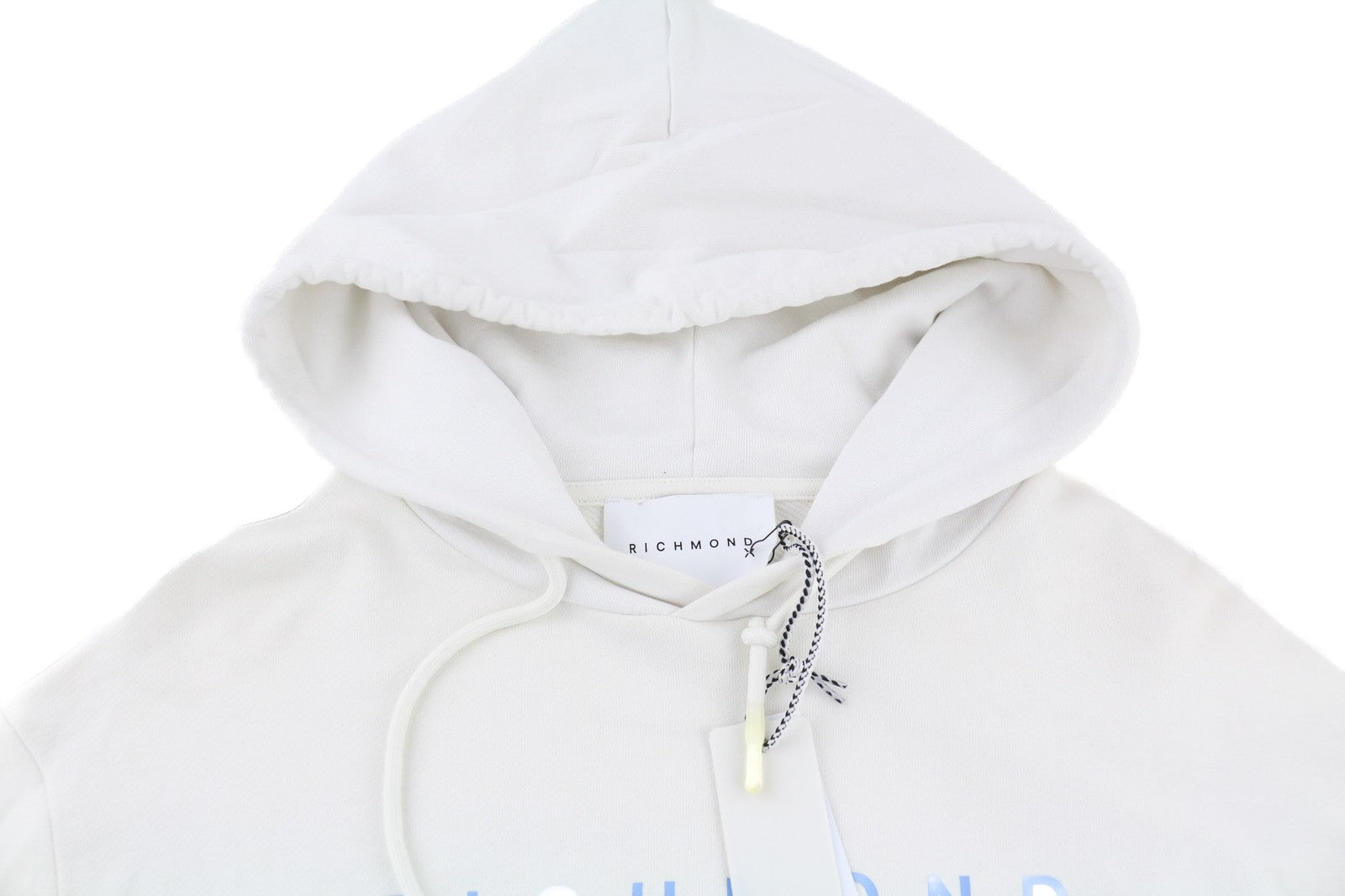 RICHMOND X Men's Sweatshirt S Hoodie White Logo Pullover Pocket Long Sleeve