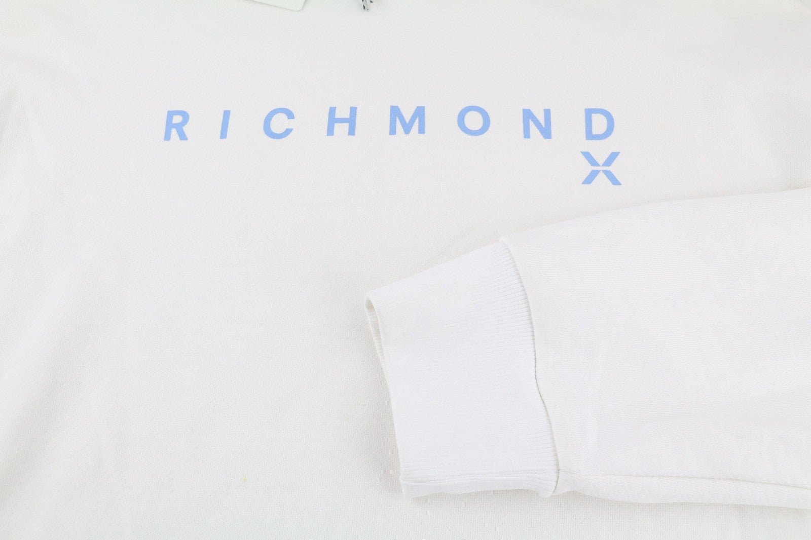 RICHMOND X Men's Sweatshirt S Hoodie White Logo Pullover Pocket Long Sleeve