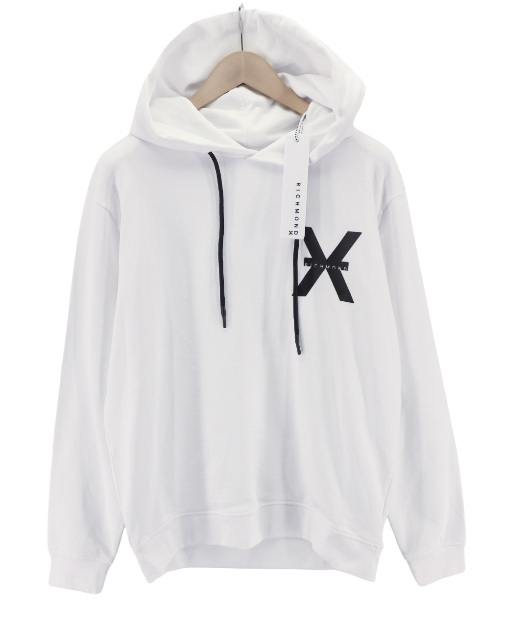 RICHMOND X Men's Sweatshirt M White Round Neck Pullover Long Sleeve Logo Print