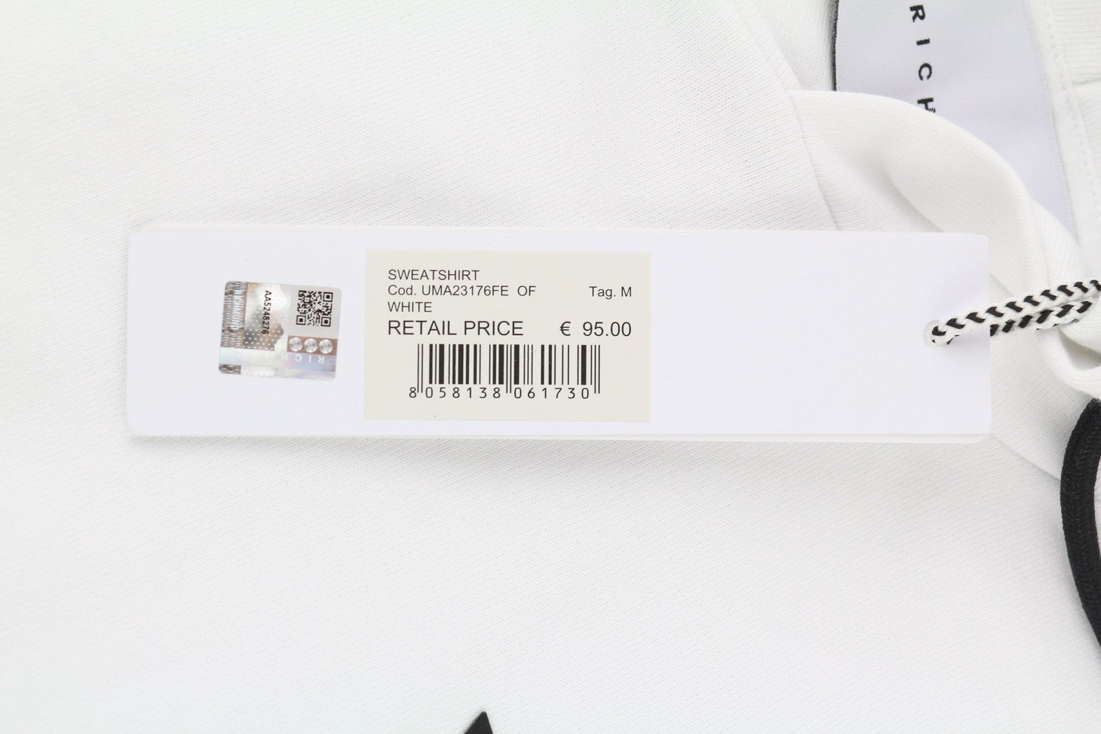 RICHMOND X Men's Sweatshirt M White Round Neck Pullover Long Sleeve Logo Print