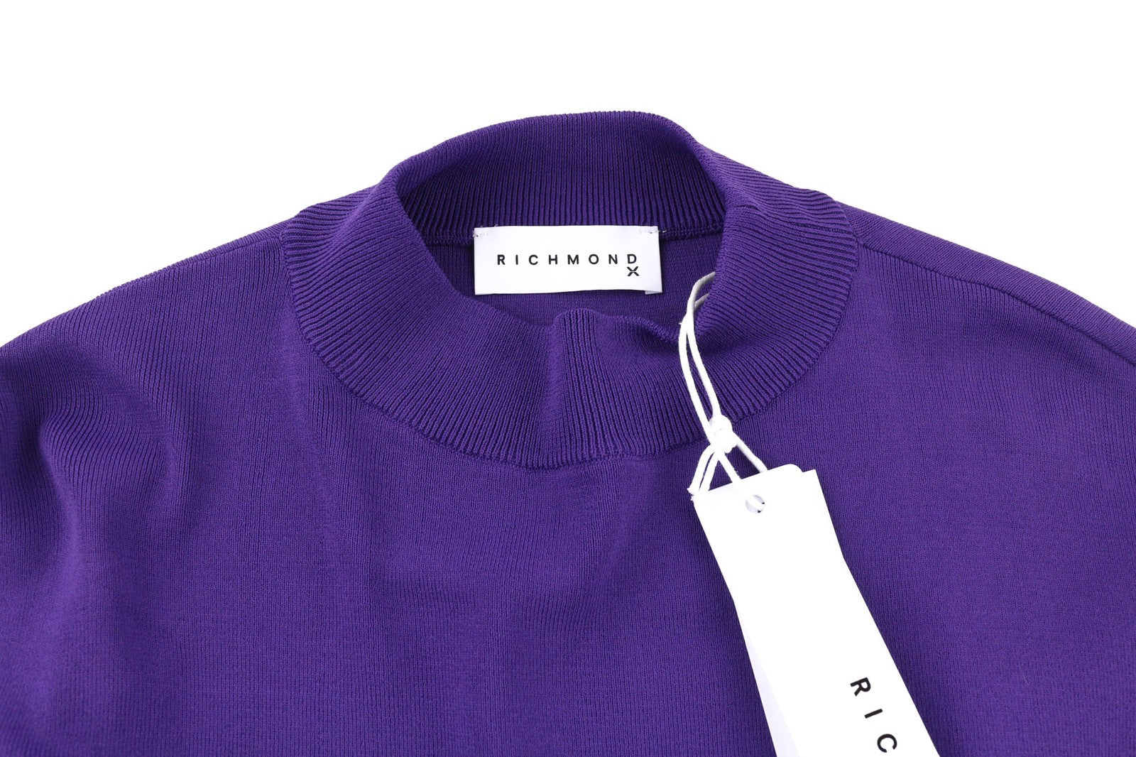 RICHMOND X Women's Sweatshirt S Violet White Pullover Metal Detail Round Neck