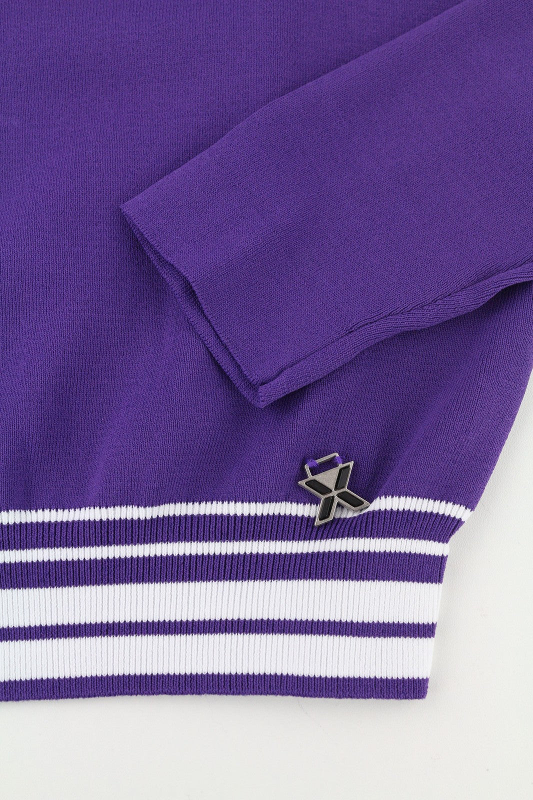 RICHMOND X Women's Sweatshirt S Violet White Pullover Metal Detail Round Neck