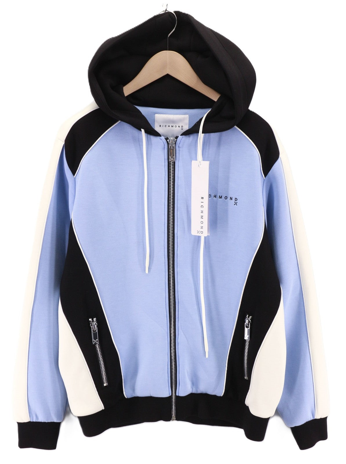 RICHMOND X Men's Sweatshirt M Lined Zipped Jacket Hoodie Blue Long Sleeves