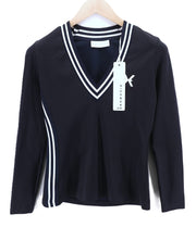 RICHMOND X Women's Jumper S Sapphire V-Neck Logo Pullover Long Sleeve Knit