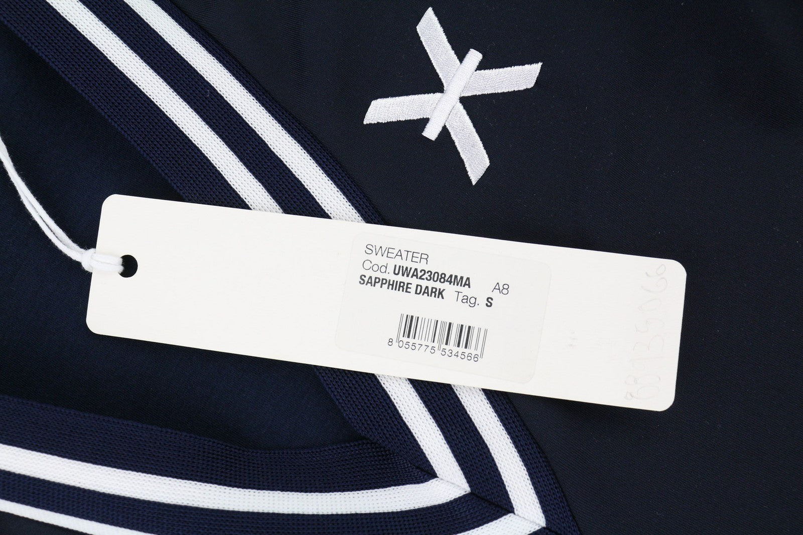 RICHMOND X Women's Jumper S Sapphire V-Neck Logo Pullover Long Sleeve Knit