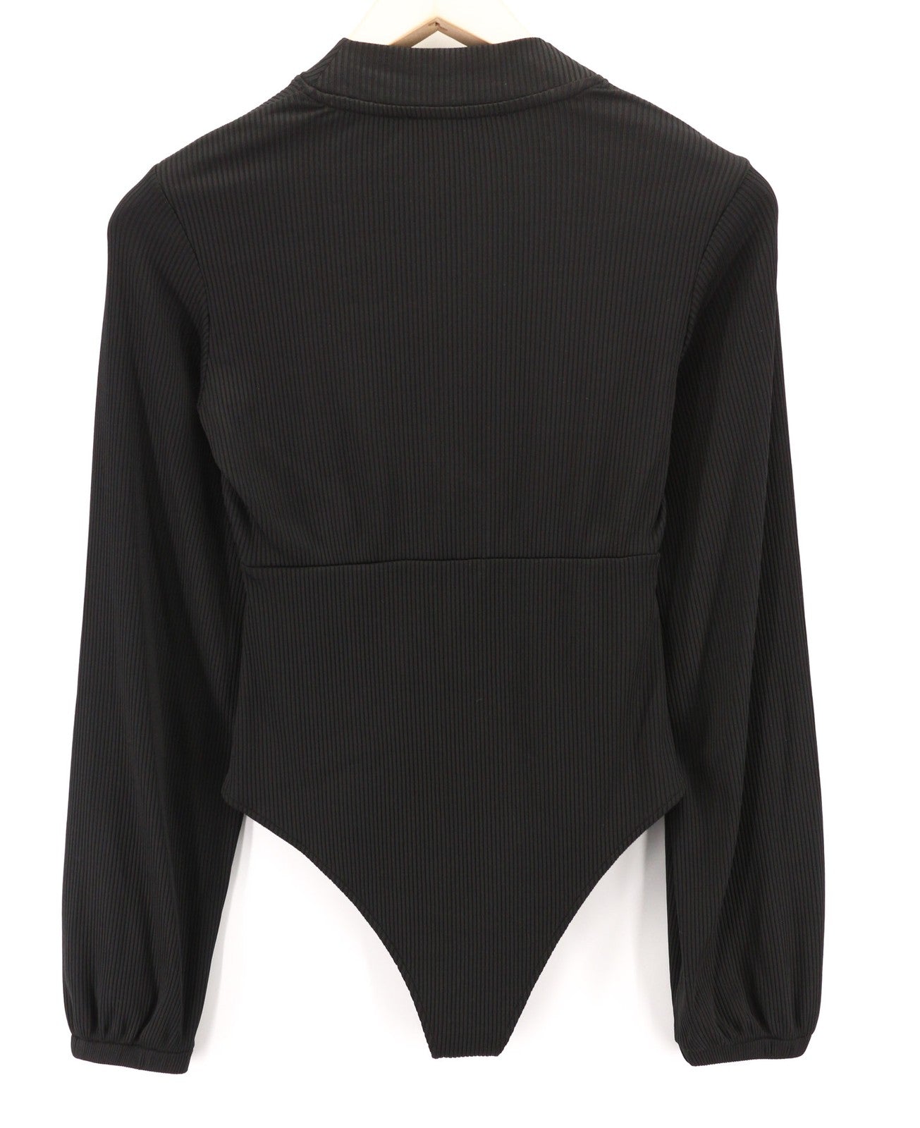 RICHMOND X Women's Bodysuit S Round Neck Stretch Black Long Sleeve Snap Close