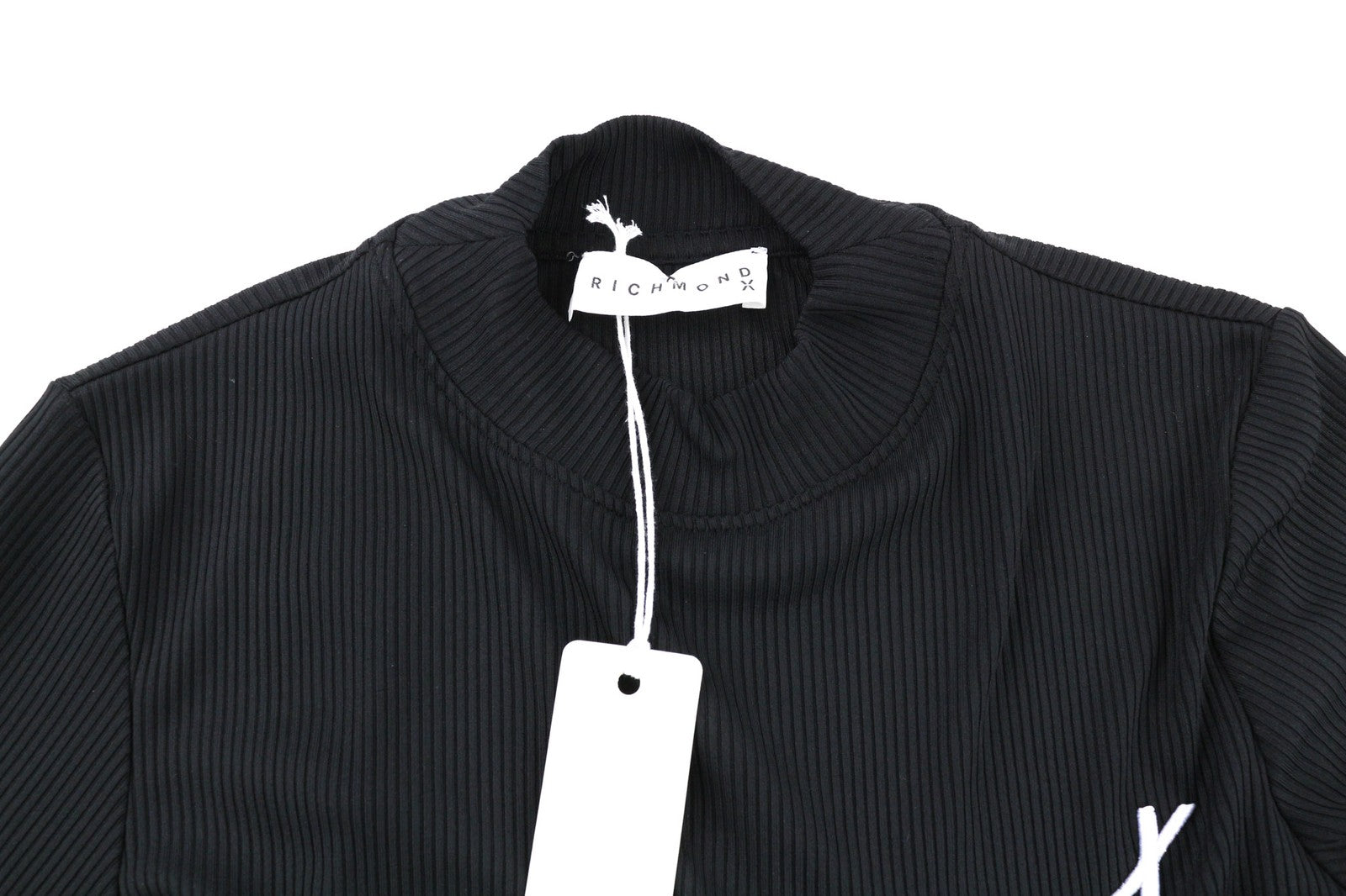 RICHMOND X Women's Bodysuit S Round Neck Stretch Black Long Sleeve Snap Close