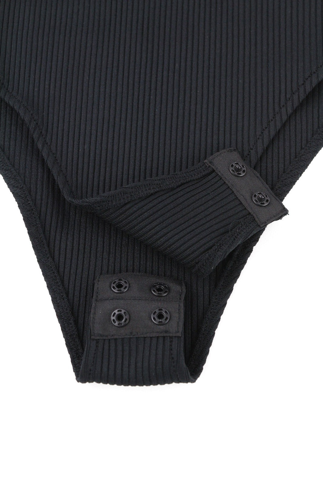 RICHMOND X Women's Bodysuit S Round Neck Stretch Black Long Sleeve Snap Close