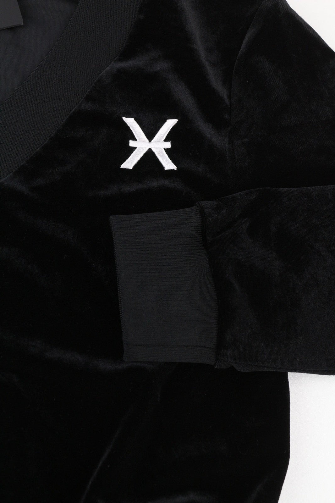 RICHMOND X Women's Sweatshirt S Velvet Black Pullover Long Sleeve Front Logo