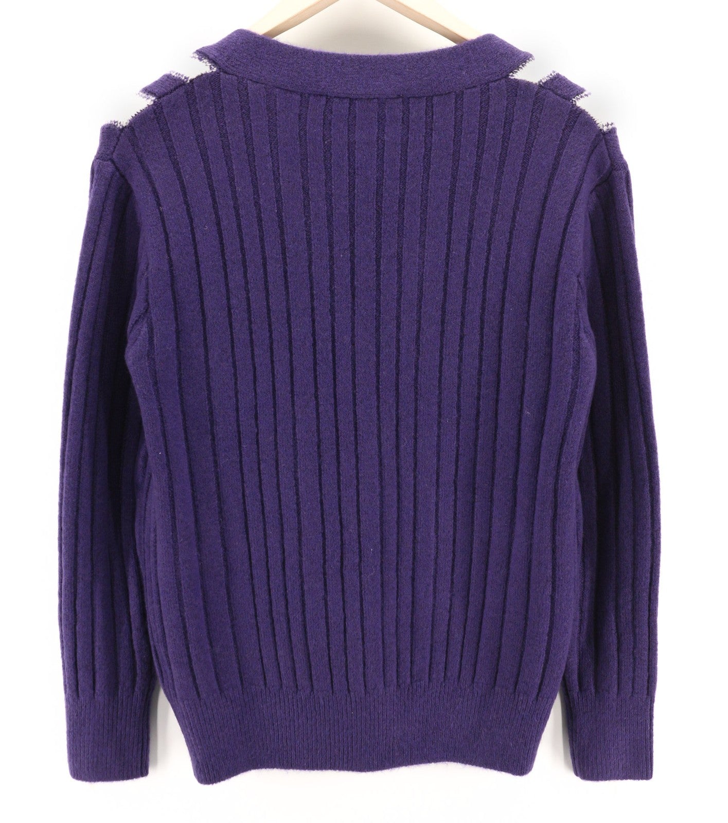 RICHMOND X Women's Cardigan S White Violet Knit V-Neck Buttoned Long Sleeve