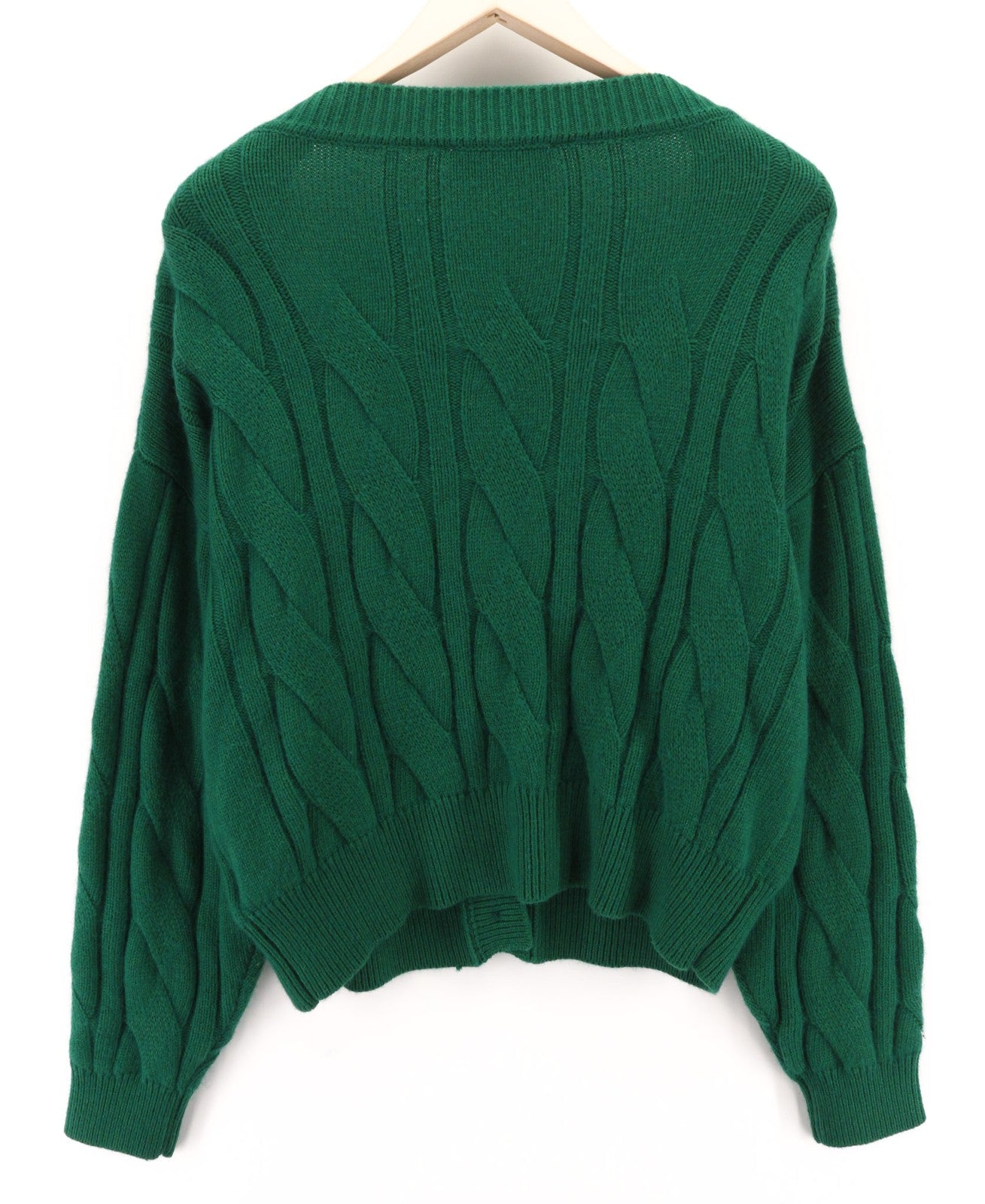 RICHMOND X Women's Cardigan S Green Wool Angora Knit V-Neck Button Closure