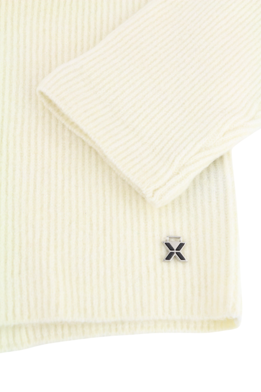 RICHMOND X Women's Jumper S White Knit Pullover Round Neck Long Sleeve