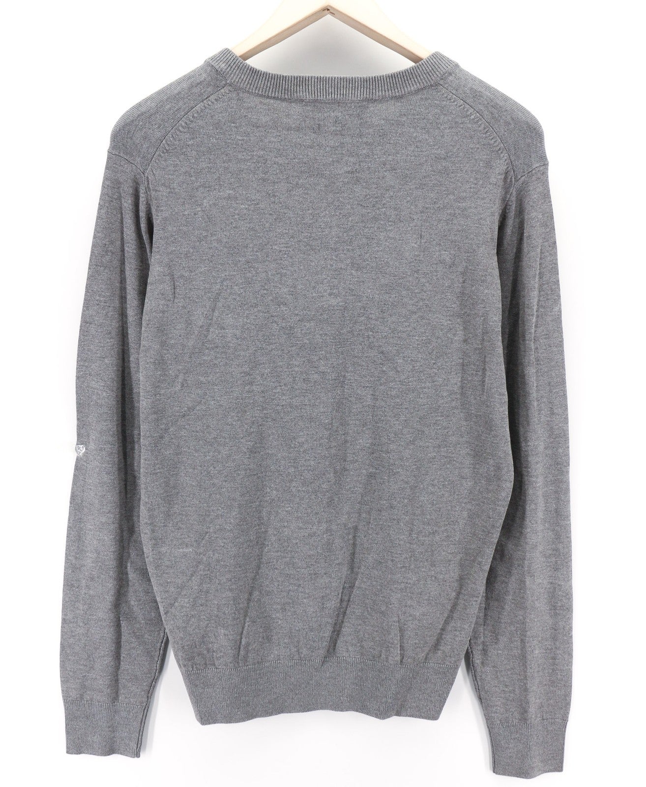 RICHMOND X Men's Jumper M Grey V-Neck Knit Pullover Logo Long Sleeve Casual