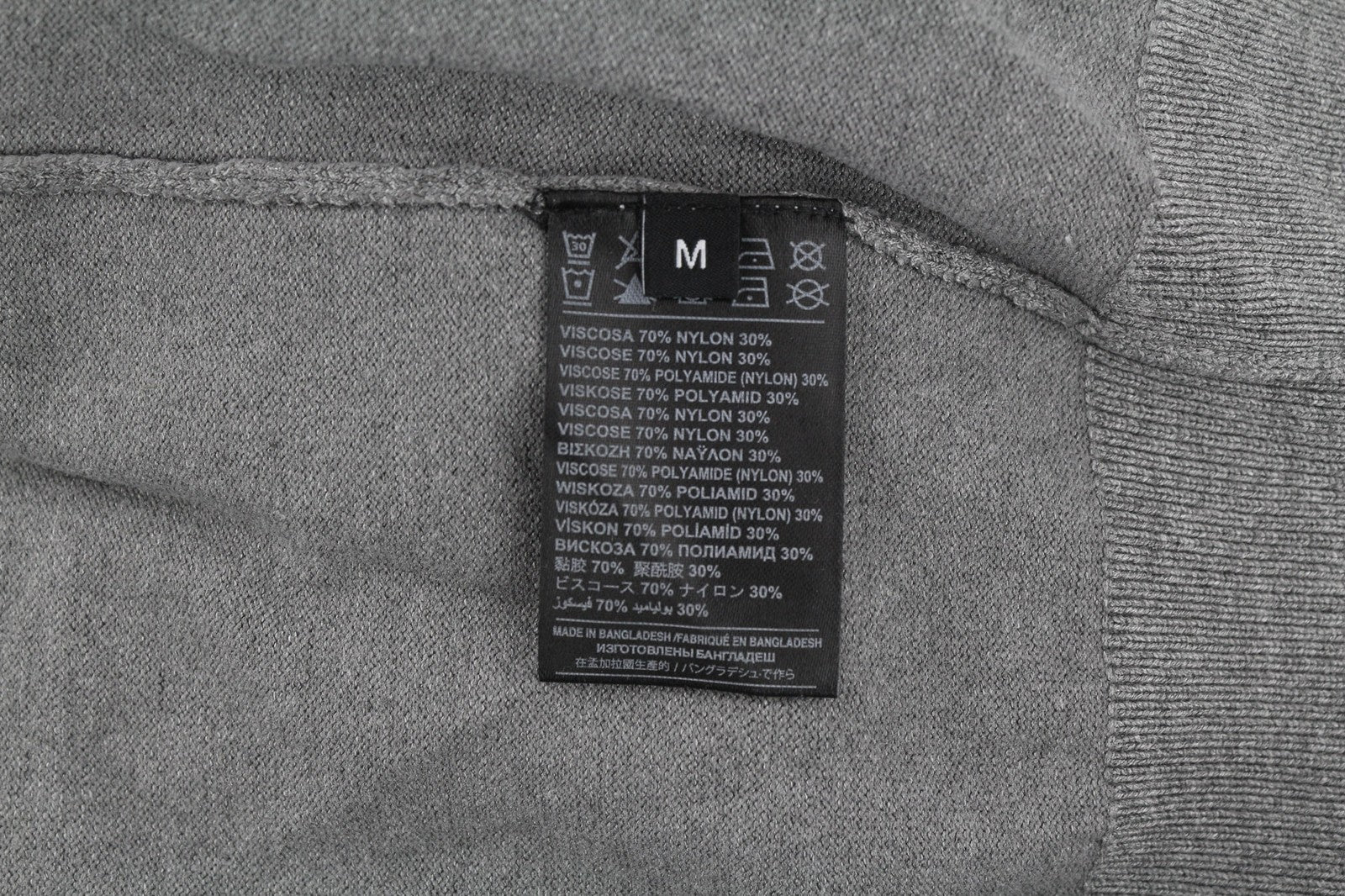 RICHMOND X Men's Jumper M Grey V-Neck Knit Pullover Logo Long Sleeve Casual