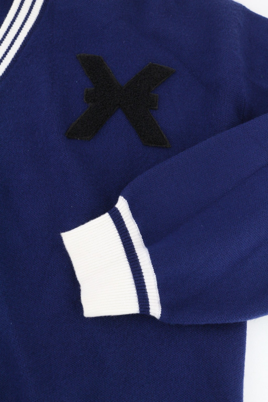 RICHMOND X Women's Cardigan S Blue Knit V-Neck Logo Button Long Sleeve