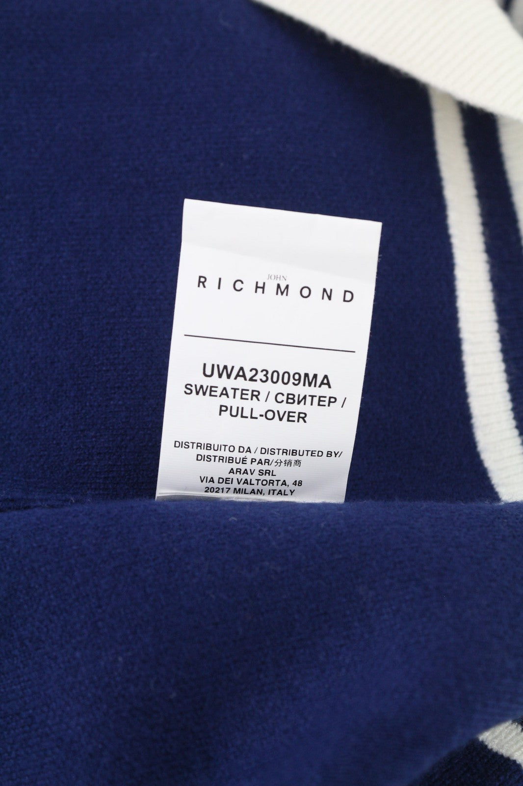 RICHMOND X Women's Cardigan S Blue Knit V-Neck Logo Button Long Sleeve