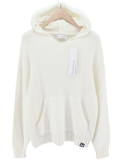 RICHMOND X Men's Jumper M White Sugar Wool Pullover Hoodie Front Pouch Pocket