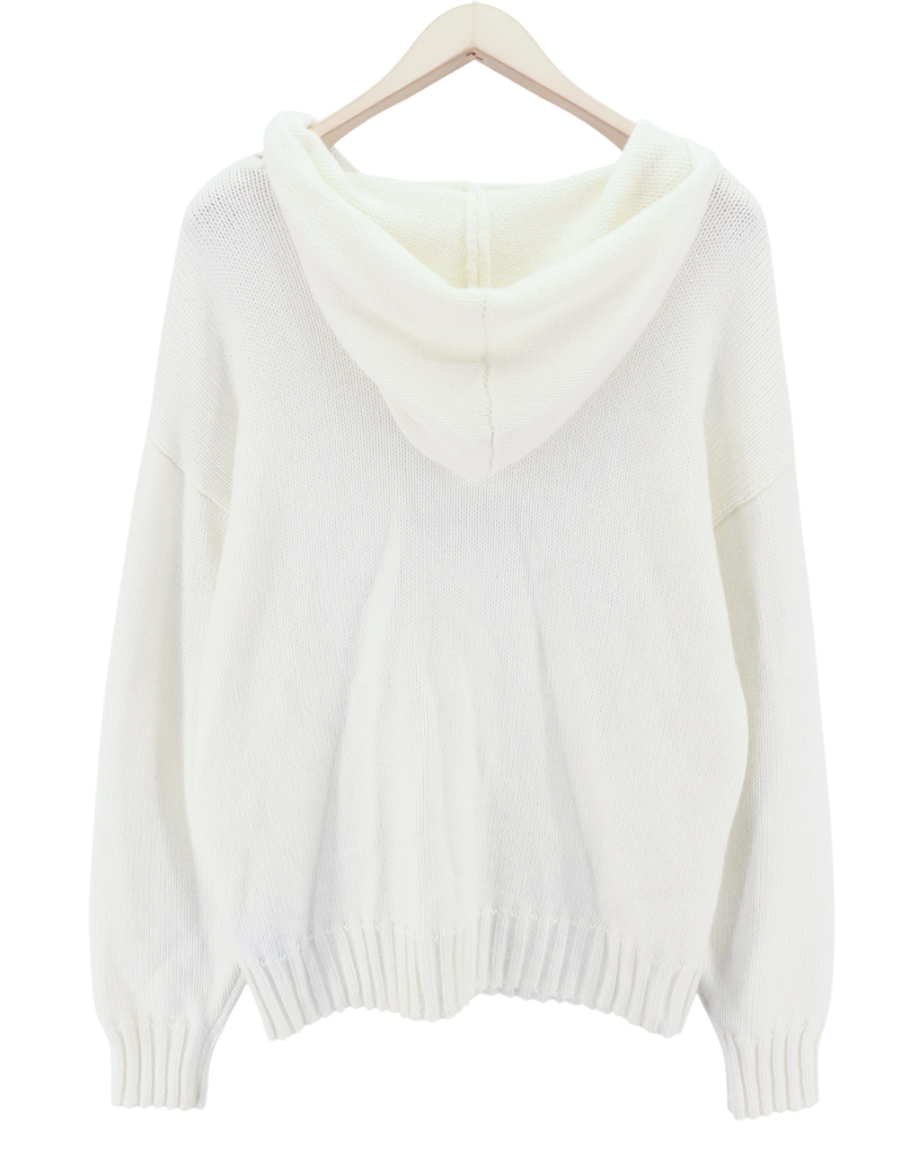 RICHMOND X Men's Jumper M White Sugar Wool Pullover Hoodie Front Pouch Pocket