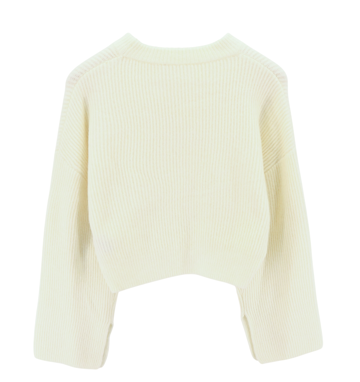 RICHMOND X Women's Jumper S White Wool Knit Flared Sleeve Pullover Metal Trim