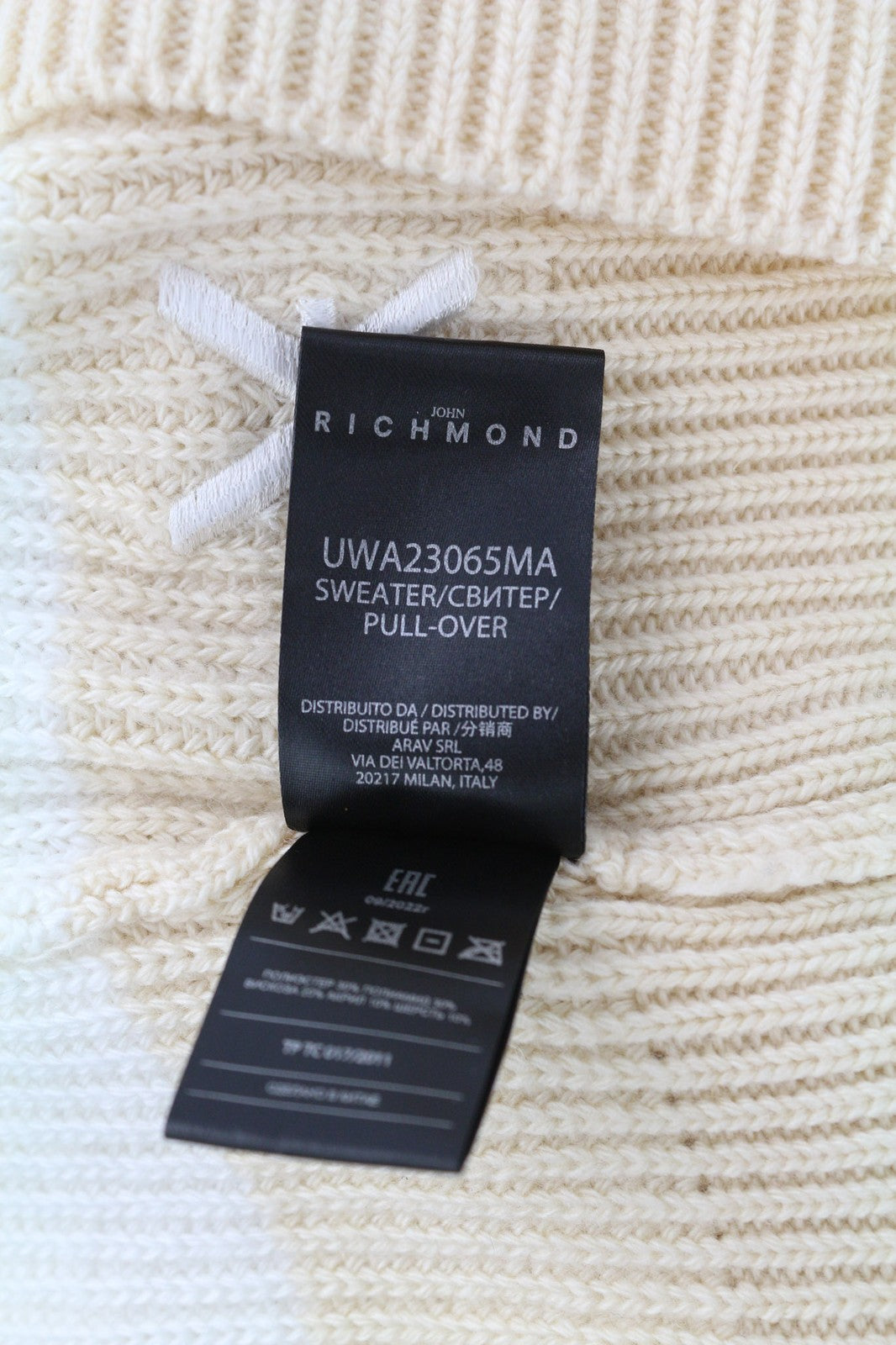 RICHMOND X Women's Jumper S Humus Wool Knit Round Neck Pullover Long Sleeves