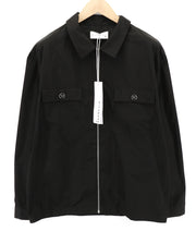 RICHMOND X Men's Overshirt 40 Black Zip Pocket Long Sleeve Collared Button Shirt