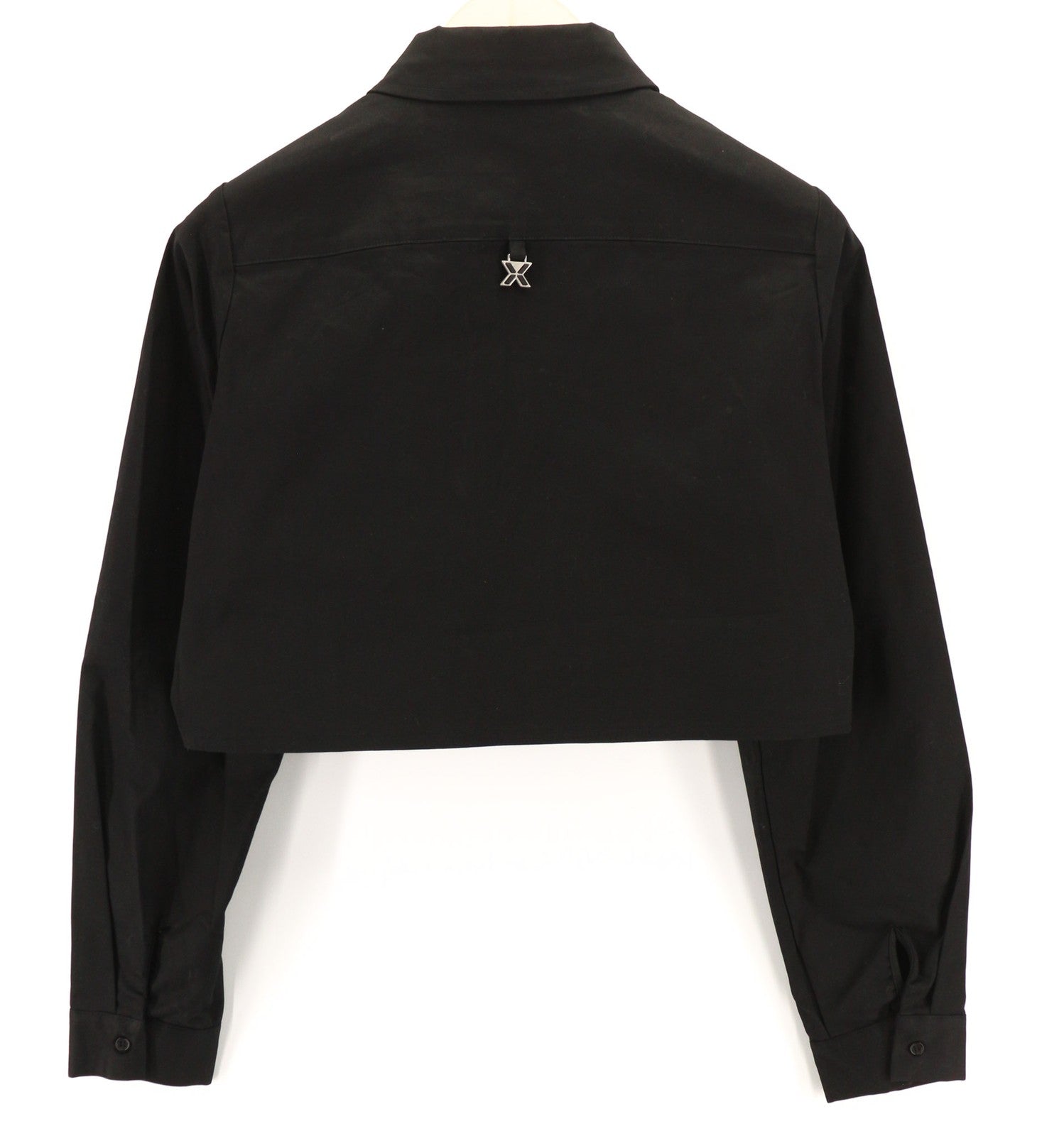 RICHMOND X Women's Shirt S Black Spread Collar Button-Up Long Sleeve Pockets