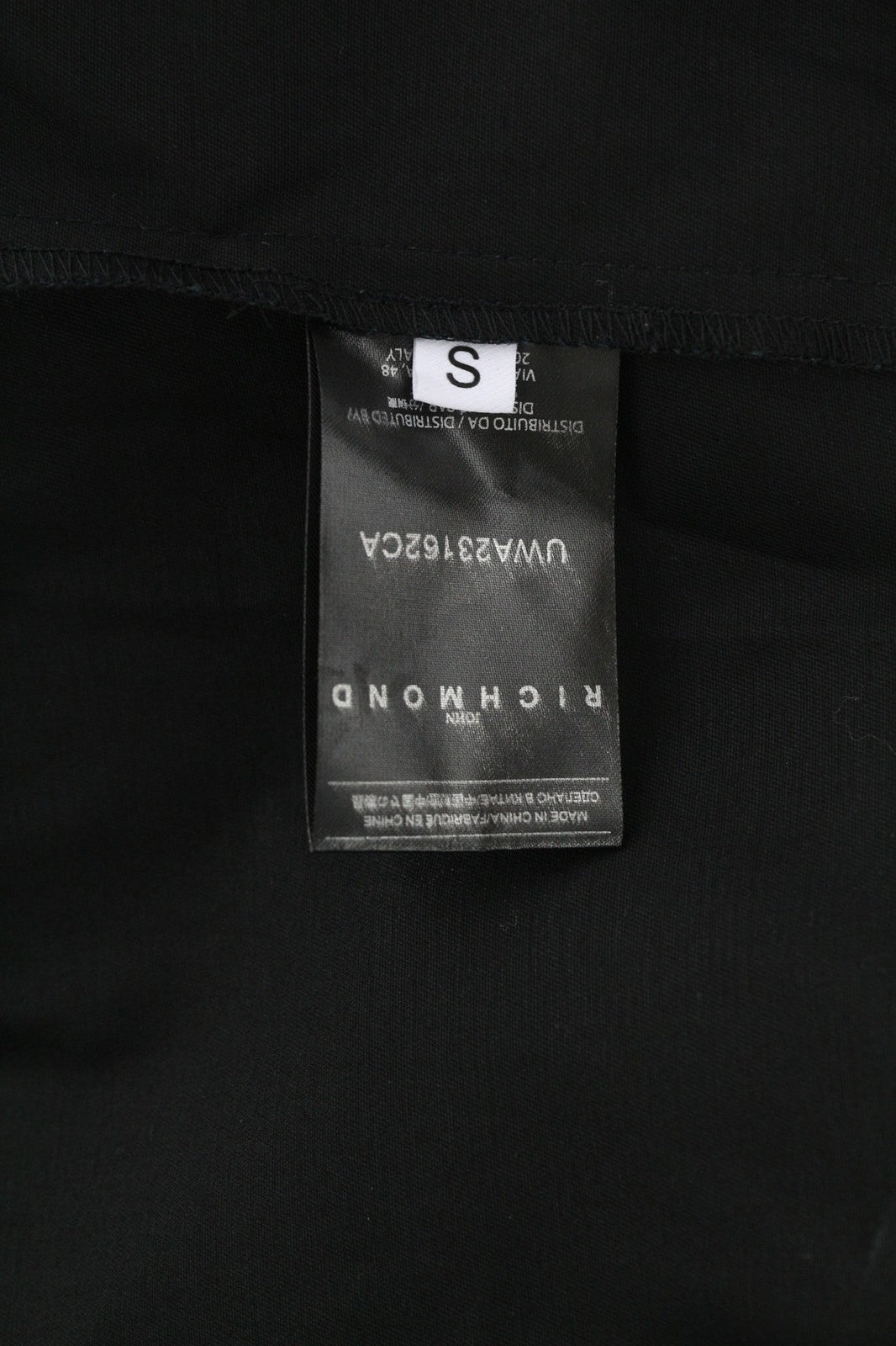 RICHMOND X Women's Shirt S Black Spread Collar Button-Up Long Sleeve Pockets