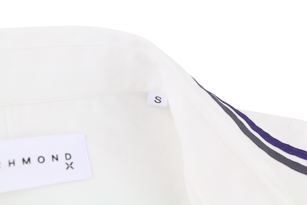 RICHMOND X Women's Shirt S White Oversized Logo Button-Up Spread Collar Light