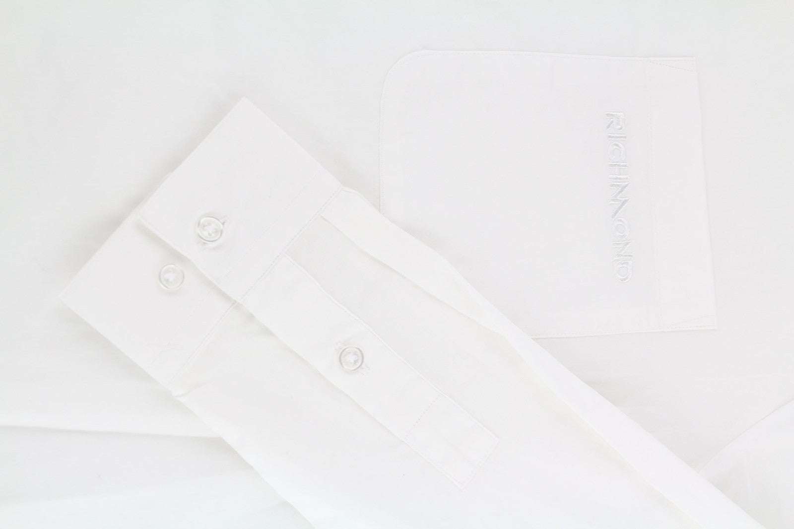 RICHMOND X Women's Shirt S White Oversized Logo Button-Up Spread Collar Light