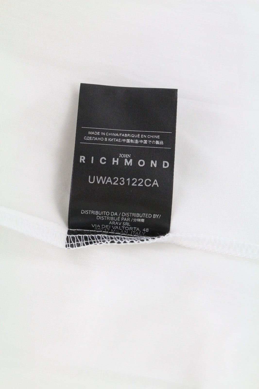 RICHMOND X Women's Shirt S White Oversized Logo Button-Up Spread Collar Light