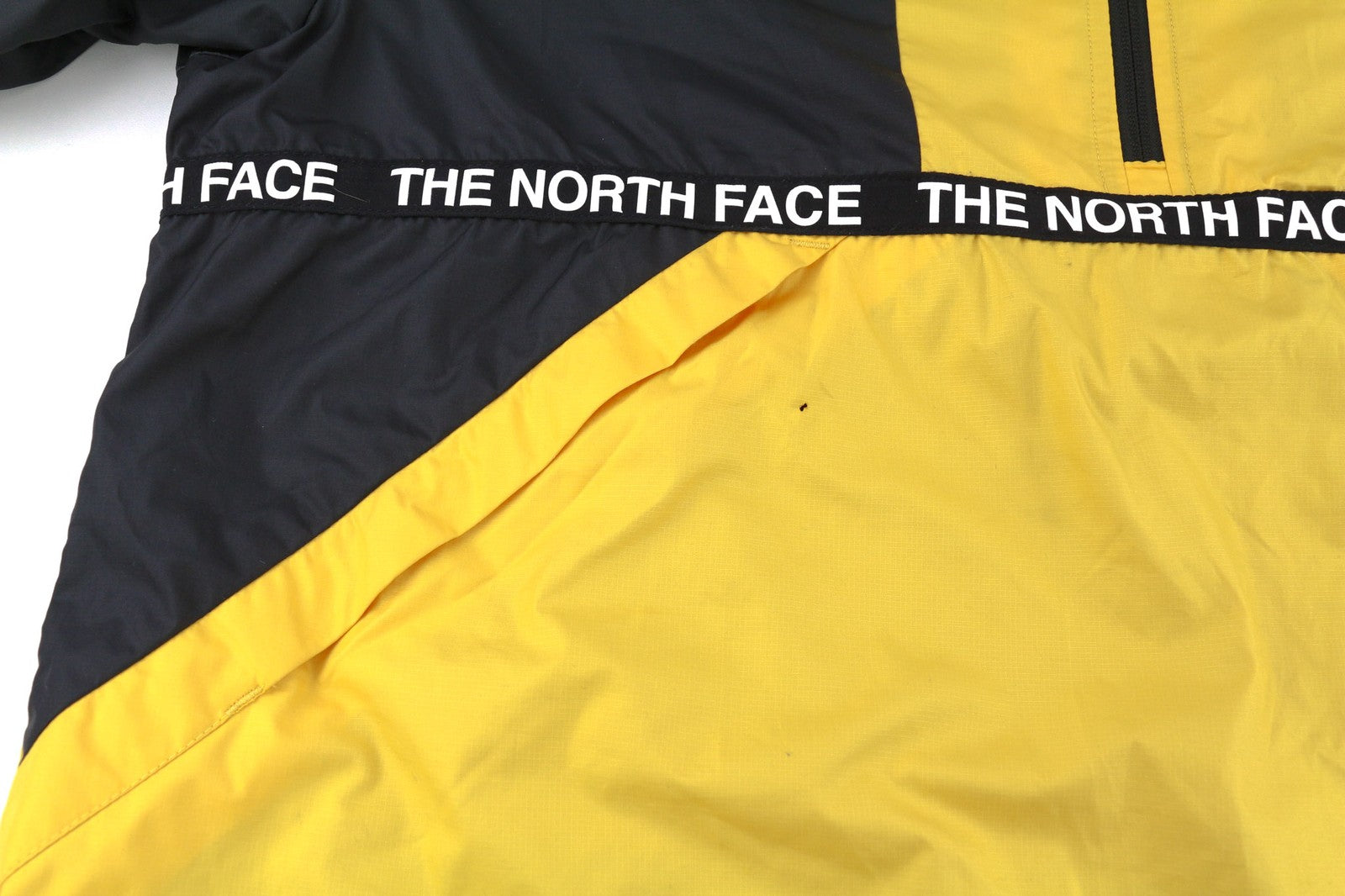 THE NORTH FACE Women's Jacket XL T93YH6 Black Yellow Lined Anorak Hooded Zip