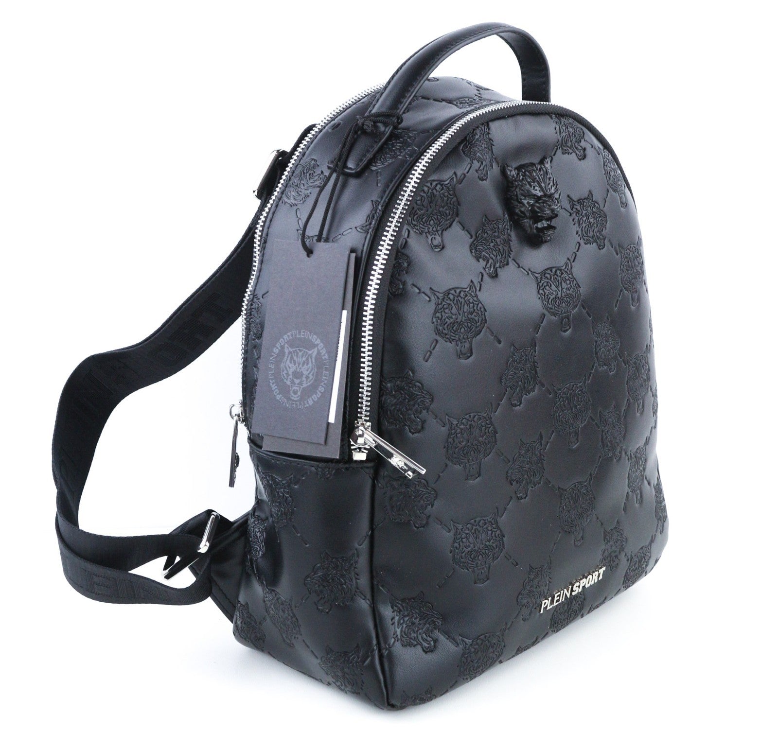 PHILIPP PLEIN Women's Backpack One Size Lindsey Black Lined Pocket Twin Handle