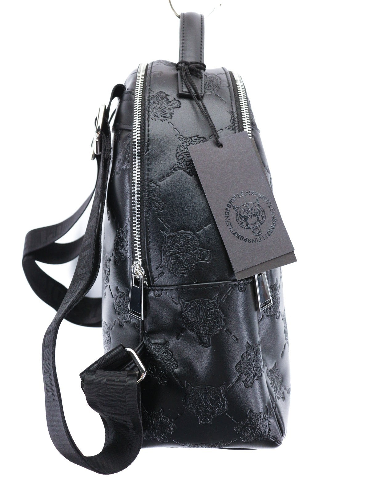 PHILIPP PLEIN Women's Backpack One Size Lindsey Black Lined Pocket Twin Handle