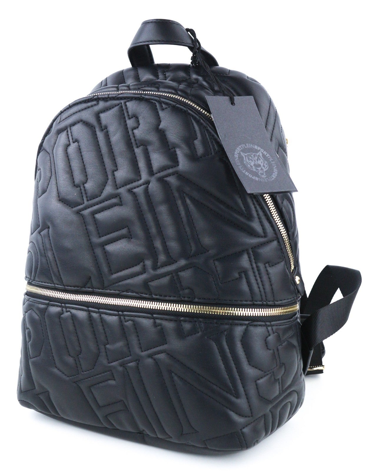 PHILIPP PLEIN Women's Backpack One Size Tess Black Lined Twin Handle Zip Pocket