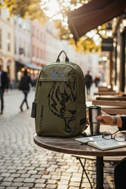 PHILIPP PLEIN Men's Backpack One Size Philadelphia Green Zip Pocketed Lined