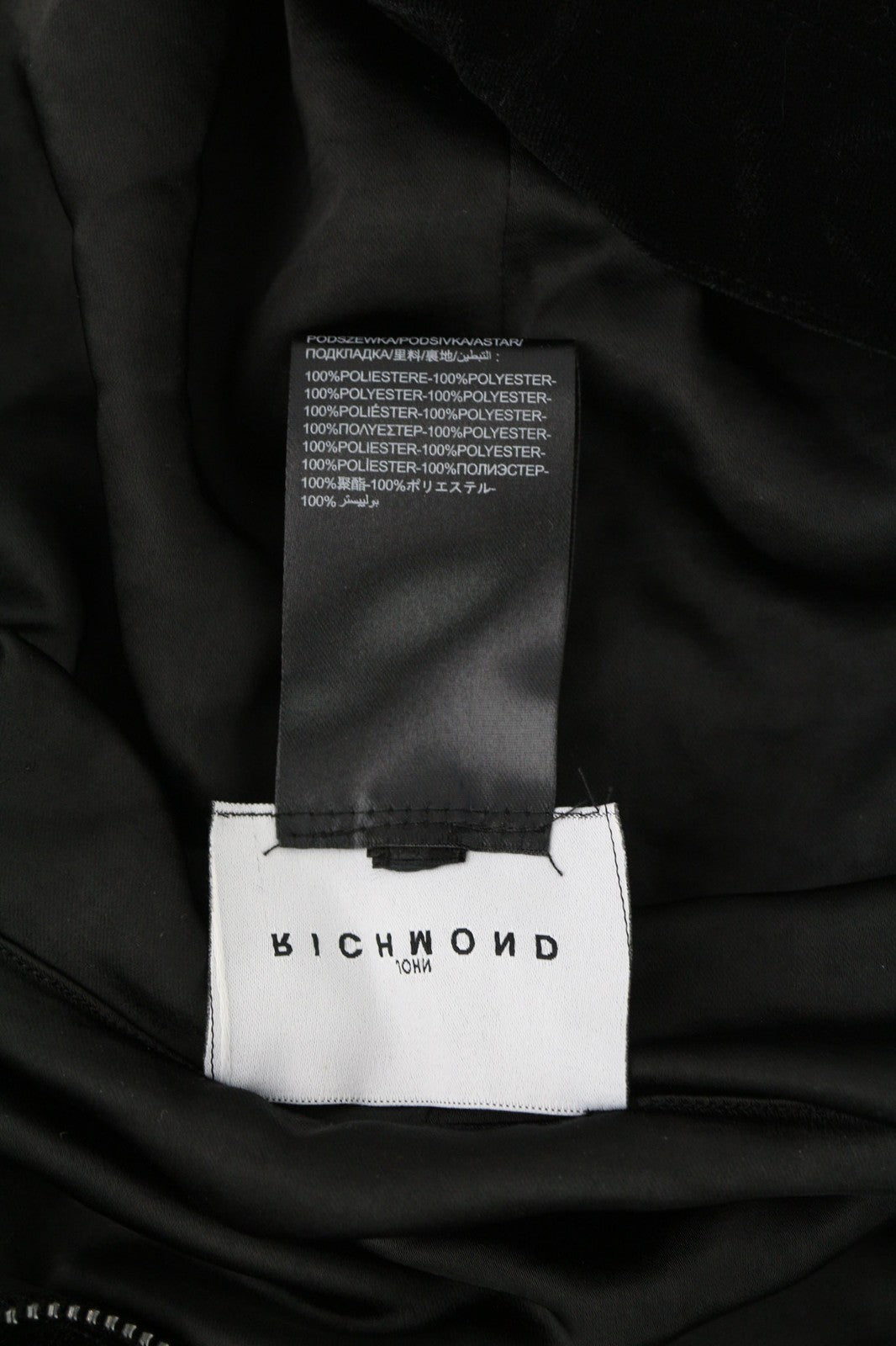 RICHMOND X Women's Sweatshirt 40 Black Two-Way Zip Cropped Hooded Strap Detail