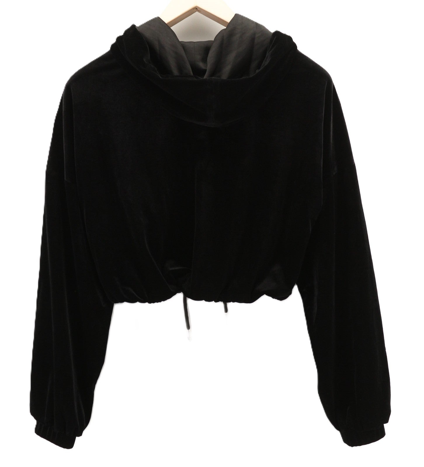RICHMOND X Women's Sweatshirt 40 Black Two-Way Zip Cropped Hooded Strap Detail